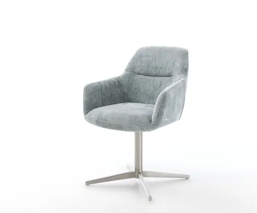 Jídelní židle Pejo-Flex žinylka pastelově modrá podnož nerezová