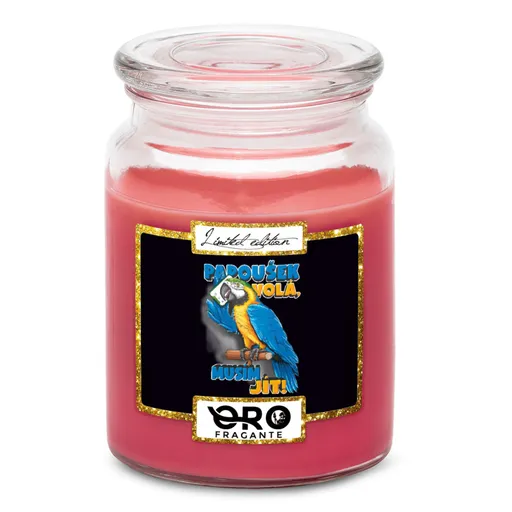 Svíčka Papoušek volá (Vůně svíčky: Višně v čokoládě)