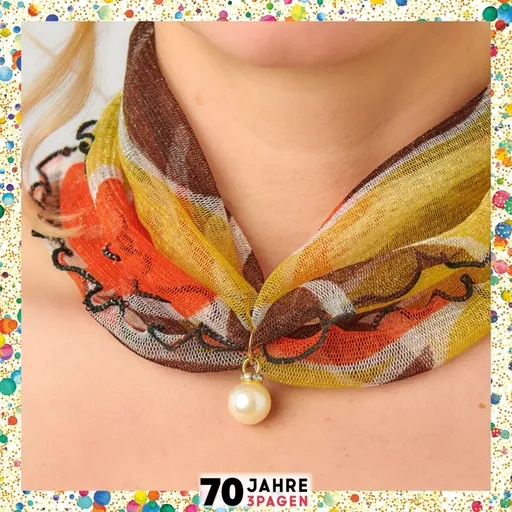 Šifonový šál s perlovým přívěskem