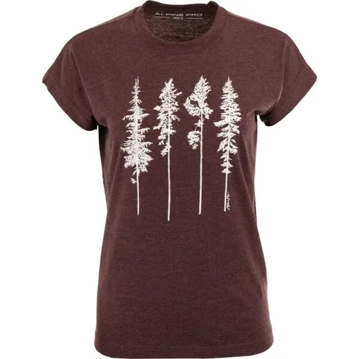 ALPINE PRO KILA Dámské triko, vínová, velikost