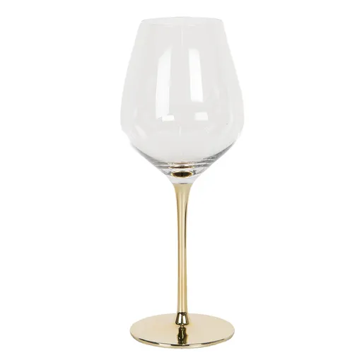 Sklenička na víno se zlatou stopkou - ∅  9*23 cm 6GL2787