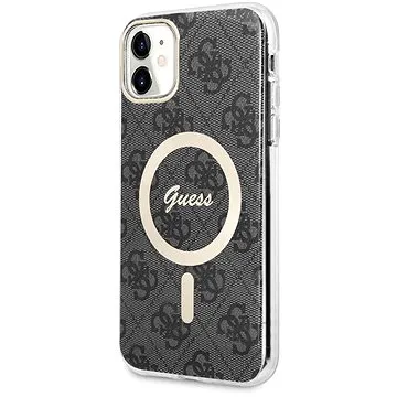 Guess 4G IML MagSafe Kompatibilní Zadní Kryt pro iPhone 11 Black (GUHMN61H4STK)