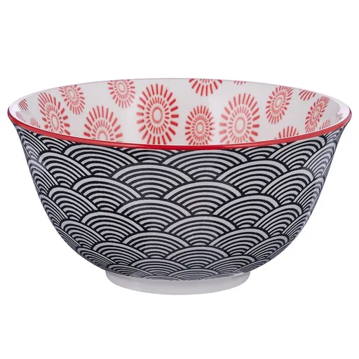 ORNAMENTS Miska 520 ml - černá/červená