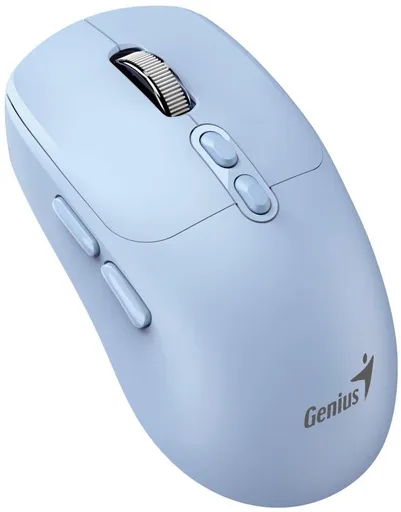 Genius NX-8080S BT Myš, bezdrátová, optická, 1600DPI, 7 tlačítek, tichá, Copilot, 2,4GHz, Bluetooth 5.3, modrá