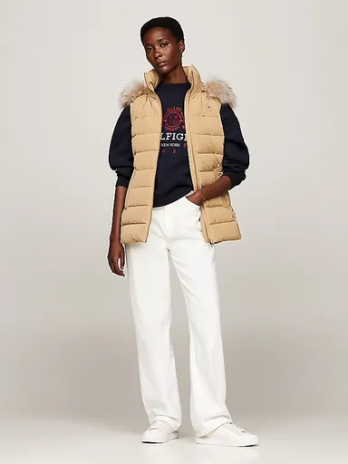 Tommy Hilfiger dámská hnědá péřová vesta WW0WW43634 XL