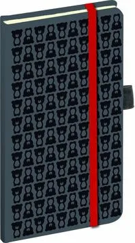 NOTIQUE Notes Teribear, černý, linkovaný, 9 x 13 cm