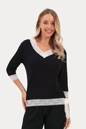 Dámské bambusové pyžamo ROZALIE L Černá