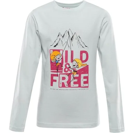 ALPINE PRO ECCO 2 Dětské triko s dlouhým rukávem, světle zelená, velikost 92-98