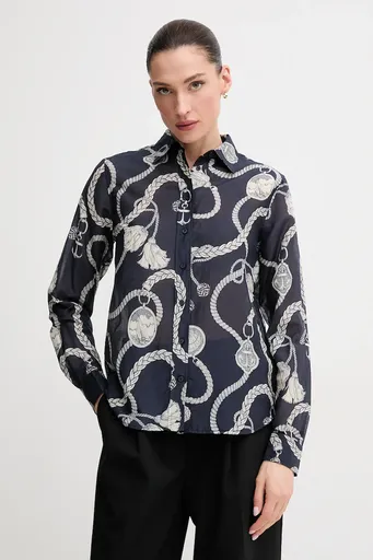 Košile s příměsí hedvábí Gant