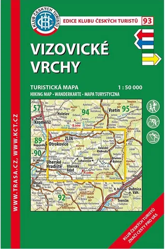 KČT 93 Vizovické vrchy 1:50T Turistická mapa