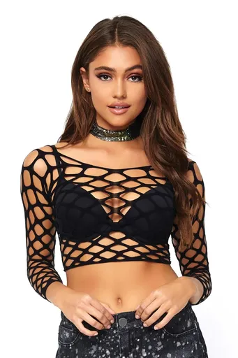 Černý síťovaný top 81567