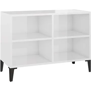 SHUMEE s kovovými nohami bílý s vysokým leskem 69,5 × 30 × 50 cm (805938)