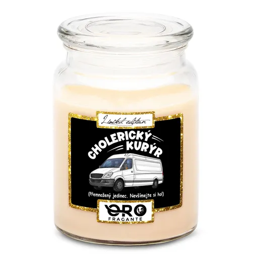 Svíčka Cholerický kurýr (Vůně svíčky: Vanilka)