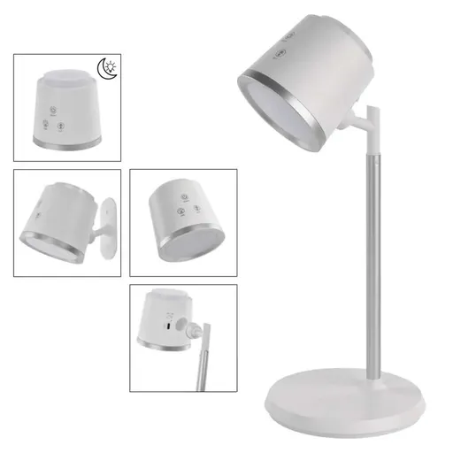 EMOS Bílá LED stolní nabíjecí magnetická lampa 4v1 6W Z7636W