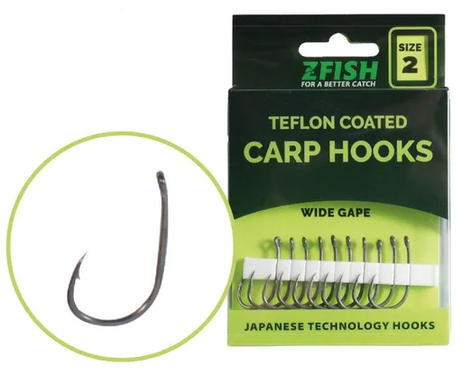 Zfish Teflonové Háčky Wide Gape - vel.6,Zfish Teflonové Háčky Wide Gape - vel.6