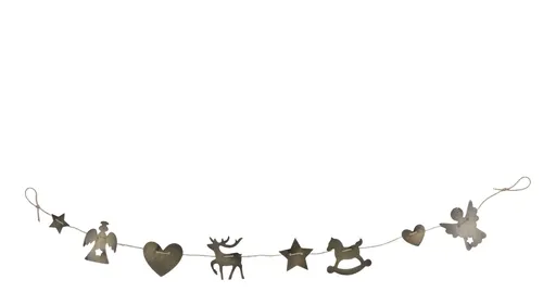 Mosazná antik závěsná girlanda s 8 figurkami - 6*105 cm Chic Antique