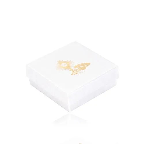 Perleťově bílá krabička na šperk - motiv 1. svatého přijímání zlaté barvy