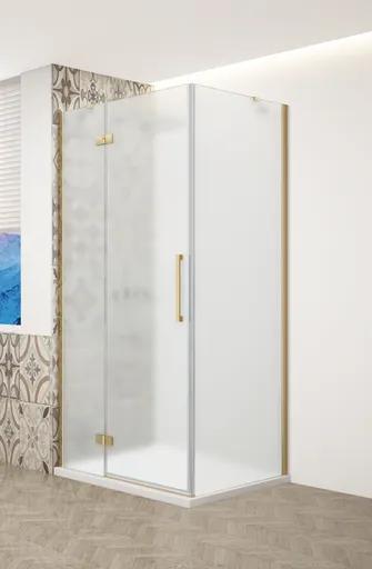 GELCO TRINITY GOLD čtvercový kout 800x800 levý, matné sklo, GT5680-80ML-G GT5680-80ML-G