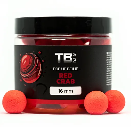 Tb baits plovoucí boilie pop-up red crab + nhdc 65 g - 16 mm