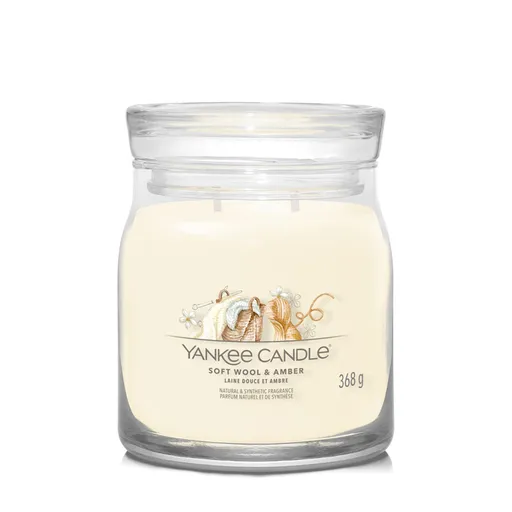 Yankee Candle Aromatická svíčka Signature sklo střední Soft Wool