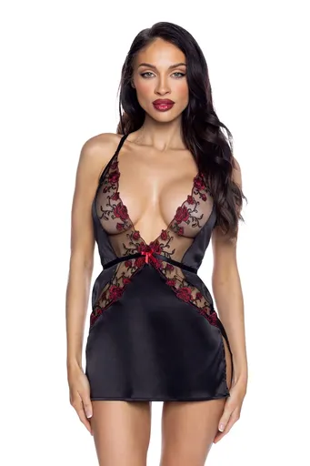 Černá košilka s krajkou Blossom Beauty