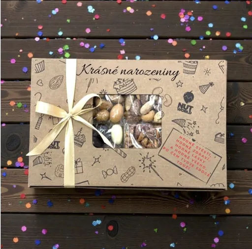 Narozeninový mix ořechů v dárkovém balení
