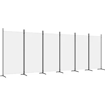 6dílný paraván bílý 520×180 cm textil (350270)