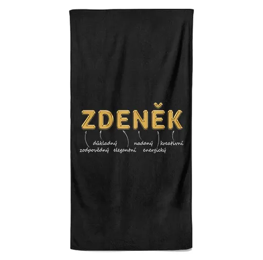 Osuška Mužská jména – GOLD (Jméno: Zdeněk, Velikost osušky: 70x140cm)