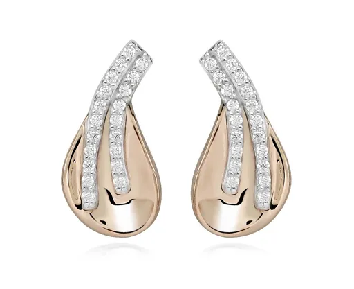 Silver Cat Stylové stříbrné náušnice se zirkony Bicolor SC607