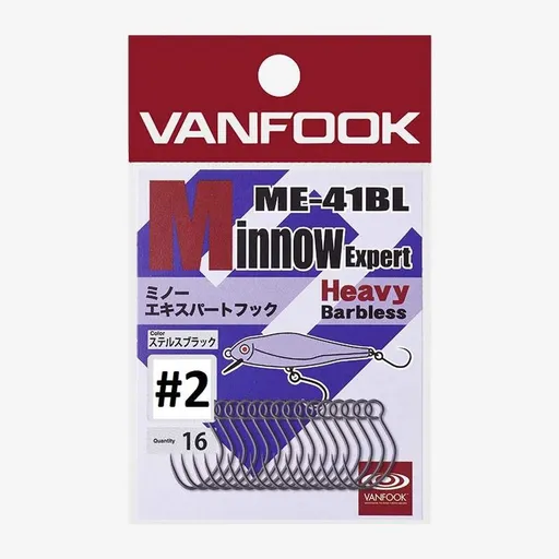 Vanfook Háčky na Woblery ME-41BL Minnow Experthook 16ks,Vanfook Háčky na Woblery ME-41BL Minnow Experthook 16ks