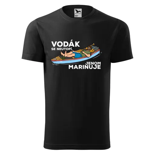 Bontis Tričko s potiskem "Vodák se marinuje" - Černá | XL