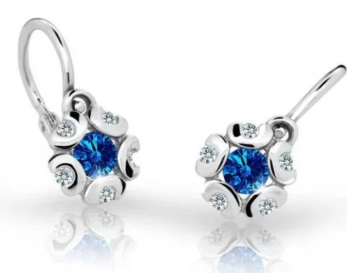 Cutie Jewellery Dětské náušnice z bílého zlata C2178-10-X-2 modrá