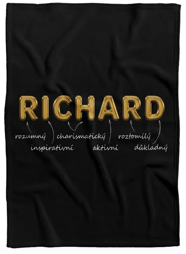 Deka Mužská jména – GOLD (Jméno: Richard, Podšití beránkem: NE)