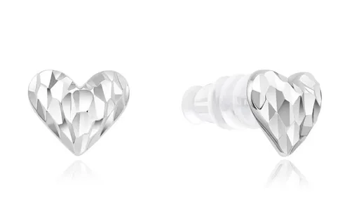 MOISS Stříbrné peckové náušnice Srdíčka E0004879