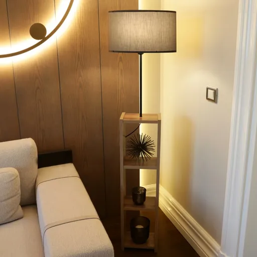 Dřevěná stojací lampa AYD-3149