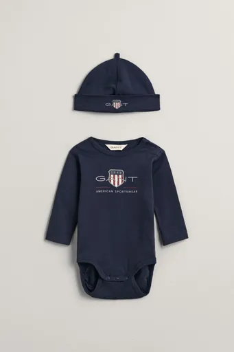 DĚTSKÝ SET GANT ARCHIVE SHIELD BODY AND BEANIE EVENING BLUE