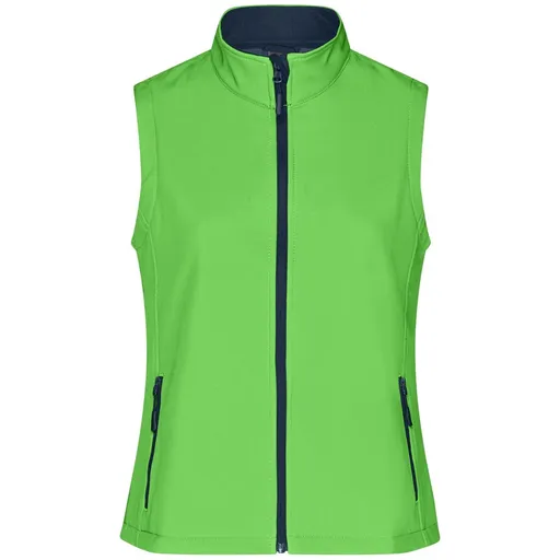 James & Nicholson (Daiber) Dámská softshellová vesta JN1127 - Zelená / tmavě modrá | L