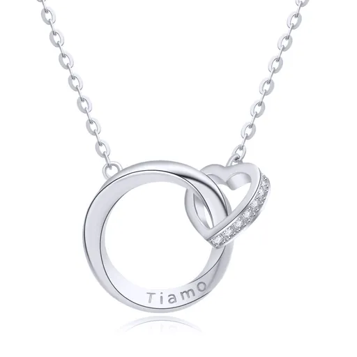 MOISS Stříbrný dámský náhrdelník Srdce ETERNITY N0001039
