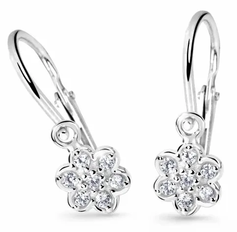 Cutie Diamonds Dětské náušnice z bílého zlata Kytičky s brilianty DC2746-10-00-X-2