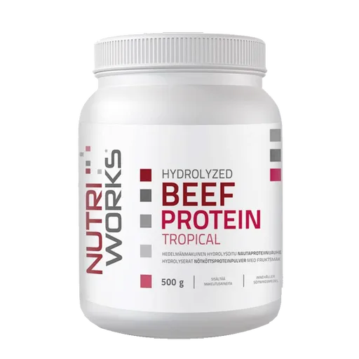 NutriWorks Hydrolyzed Beef Protein 500g - tropické ovoce