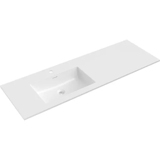 MEXEN Otis umyvadlo zapuštěné do desky levá 141 x 46,5, bílá lesk 25181400L