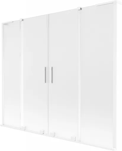 MEXEN/S Velar L Duo dvoukřídlá posuvná vanová zástěna 180 x 150, dekor, bílá 896-180-003-32-20