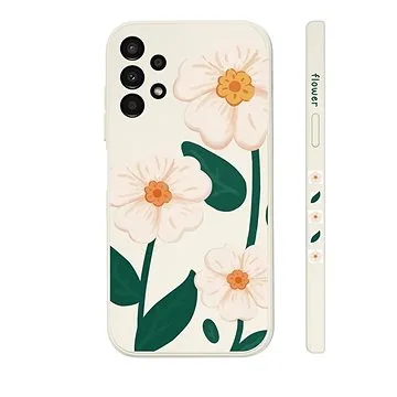 TopQ Kryt Samsung A13 Bílé květy 94505 (94505)