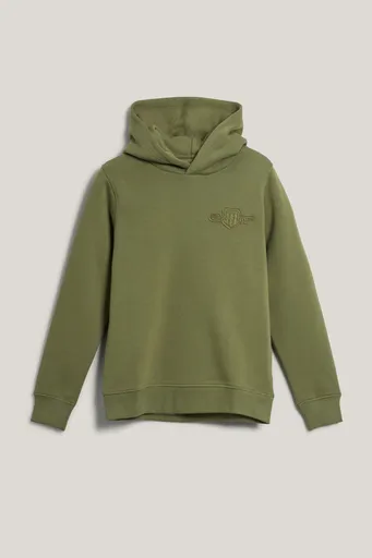 MIKINA GANT TONAL AS HOODIE WASHED OLIVE