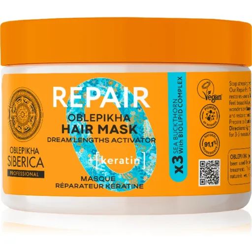 Natura Siberica Oblepikha Siberica Repair regenerační maska pro suché a poškozené vlasy 300 ml