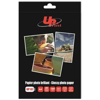 UPrint Glossy photopaper, foto papír, lesklý, bílý, A4, 180 g/m2, 20 ks, inkoustový, DOPRODEJ