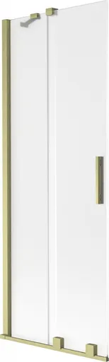 MEXEN/S Velar dvoukřídlá posuvná vanová zástěna 70 x 150, dekor, zlatá kartáčovaná 896-070-000-31-55