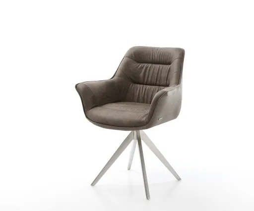 Otočná židle Kaira-Flex taupe vintage křížová podnož hranatá