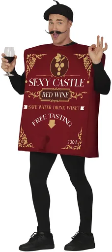 Guirca Kostým - Krabice červeného vína Velikost - dospělý: L