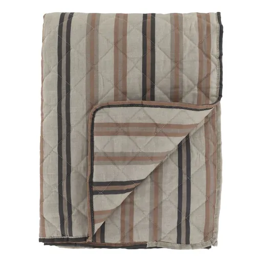 Latté přehoz s pruhy Aix Vintage Quilt - 130*180 cm Chic Antique